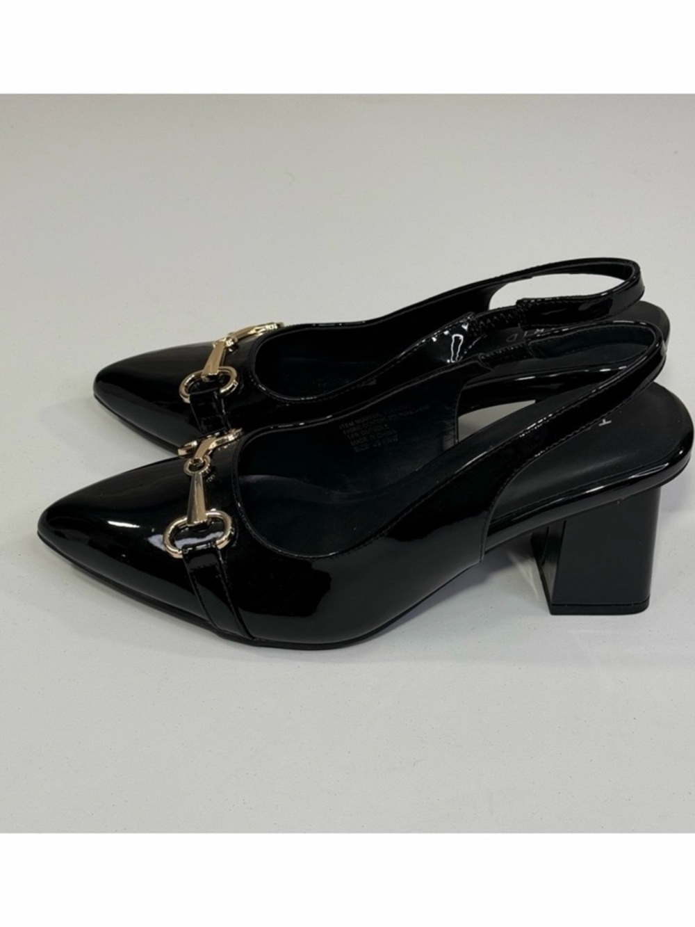 TORRID Pointed Toe Slingback w Block Heel & Horsebit Buckle Black-8W